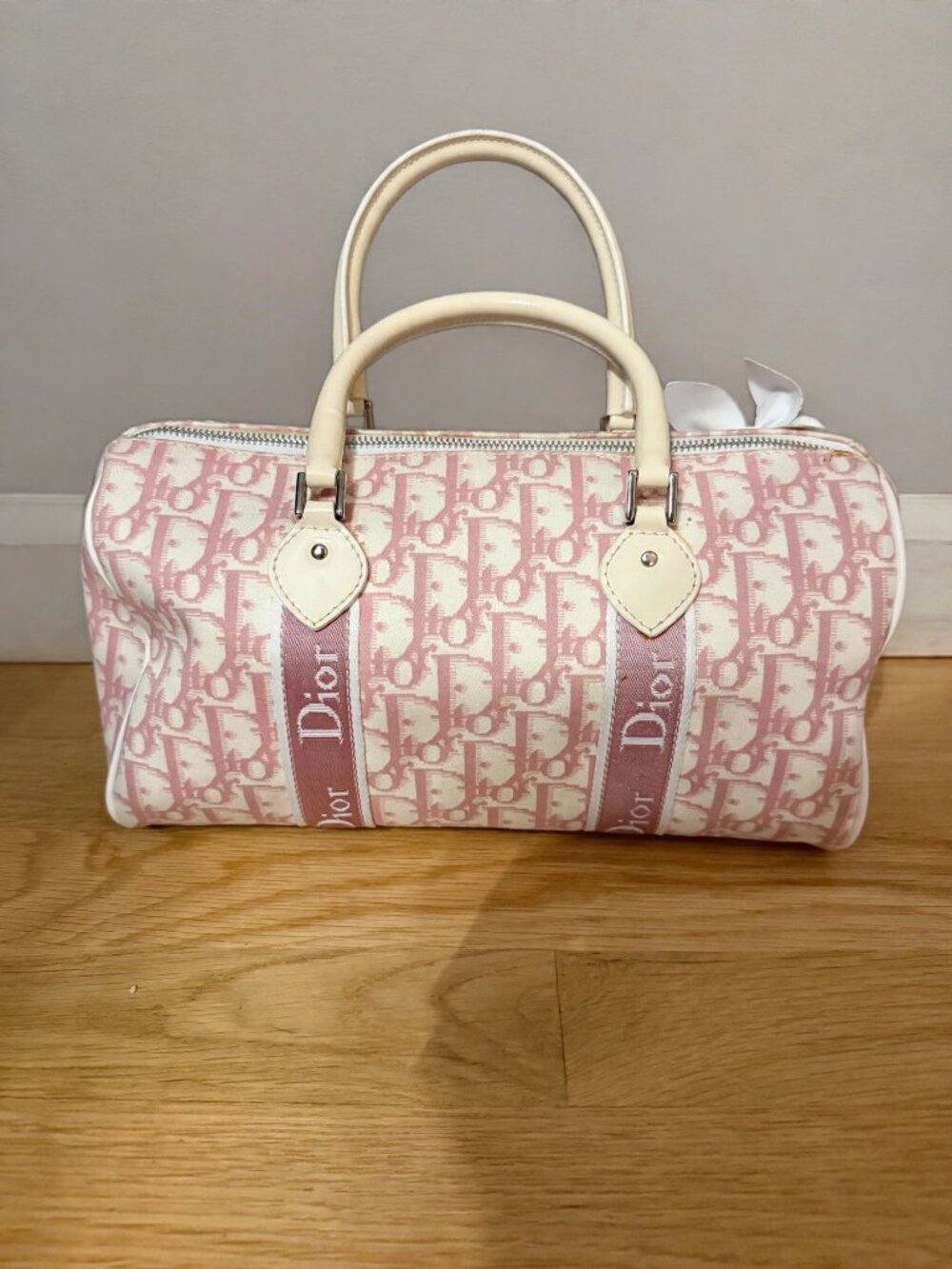 Vintage Dior Pink Monogram Boston Bag
